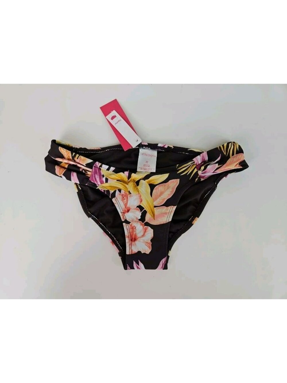 Xhilaration Junior XS Swimwear Hipster Bikini Bottom Brown Tropical Floral